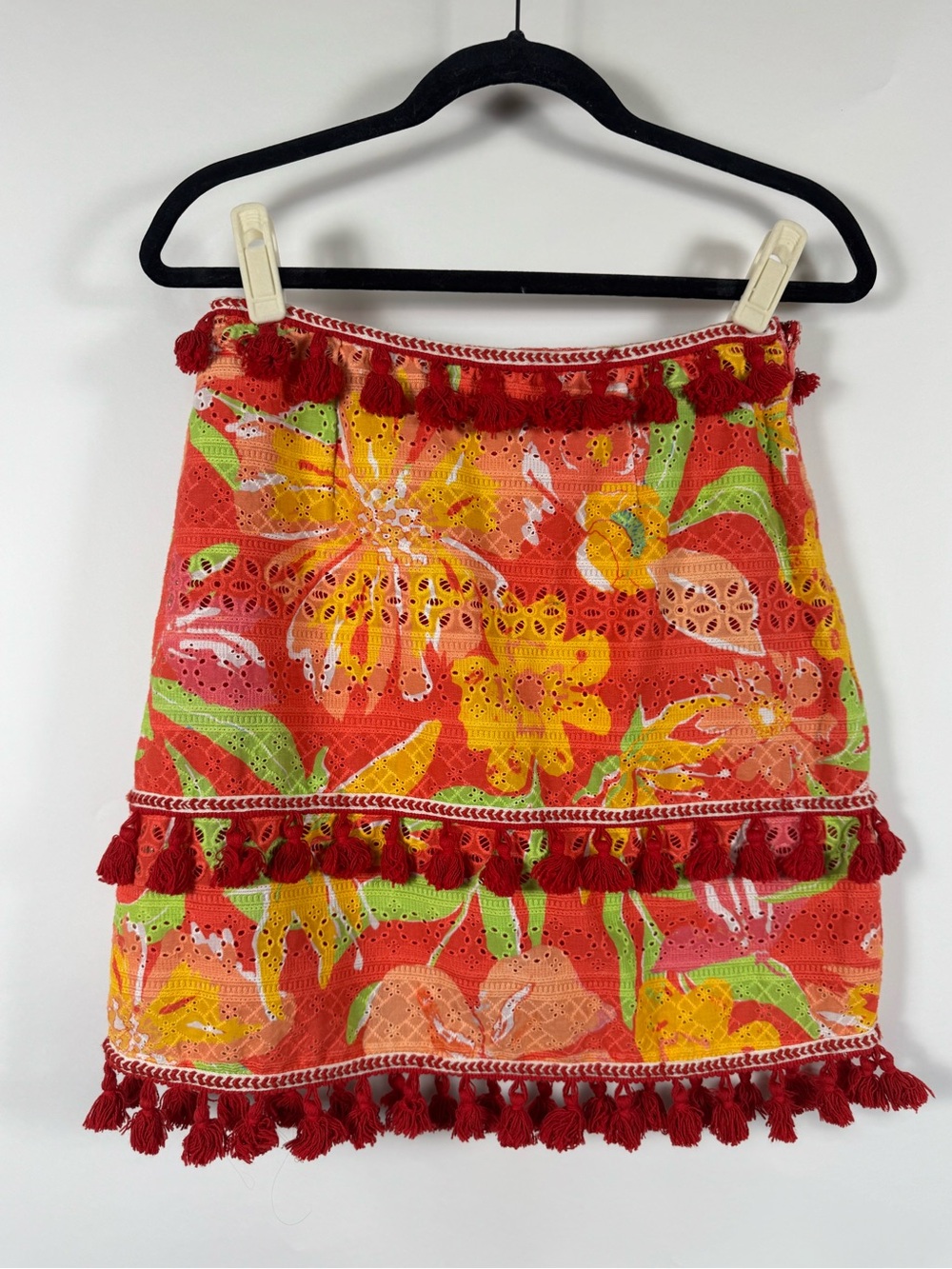Verb Pallavi Singhee Electra Eyelet‎ Mini Skirt Small Tropical Resort Beach Boho